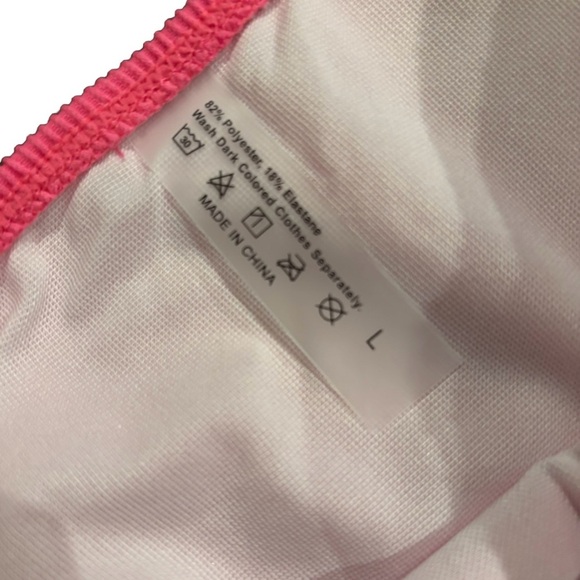 Pink Bikini Bottom Colorful Waistband Size L New NWOT - Picture 4 of 7